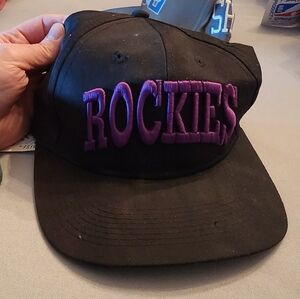 Colorado Rockies Black Cap With Purple Embroidery Vintage 90s Hat